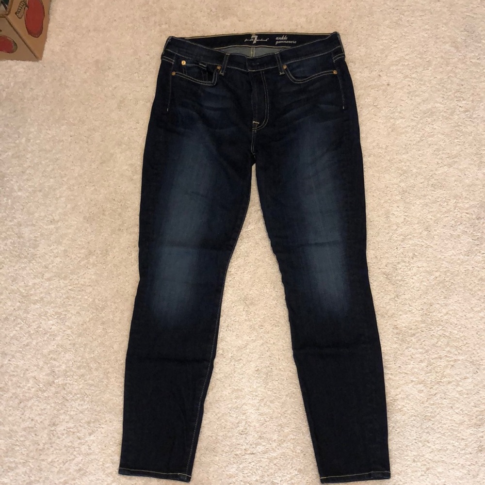 7 for all mankind darkwash jeans. Ankle gwenevere
